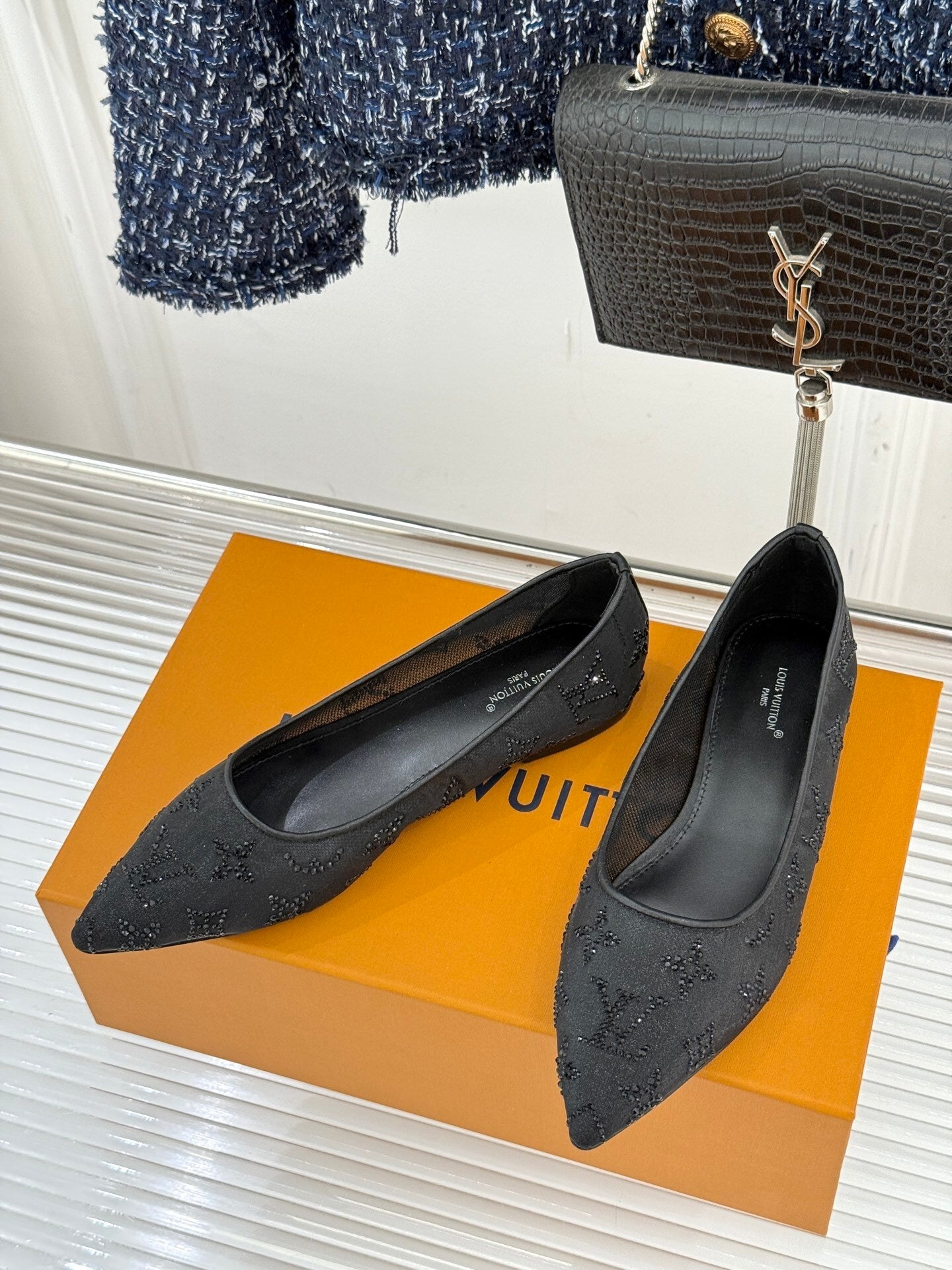 LV Gala Flat Ballerina – Rhinestone Monogram Mesh & Strass Ballet Pump