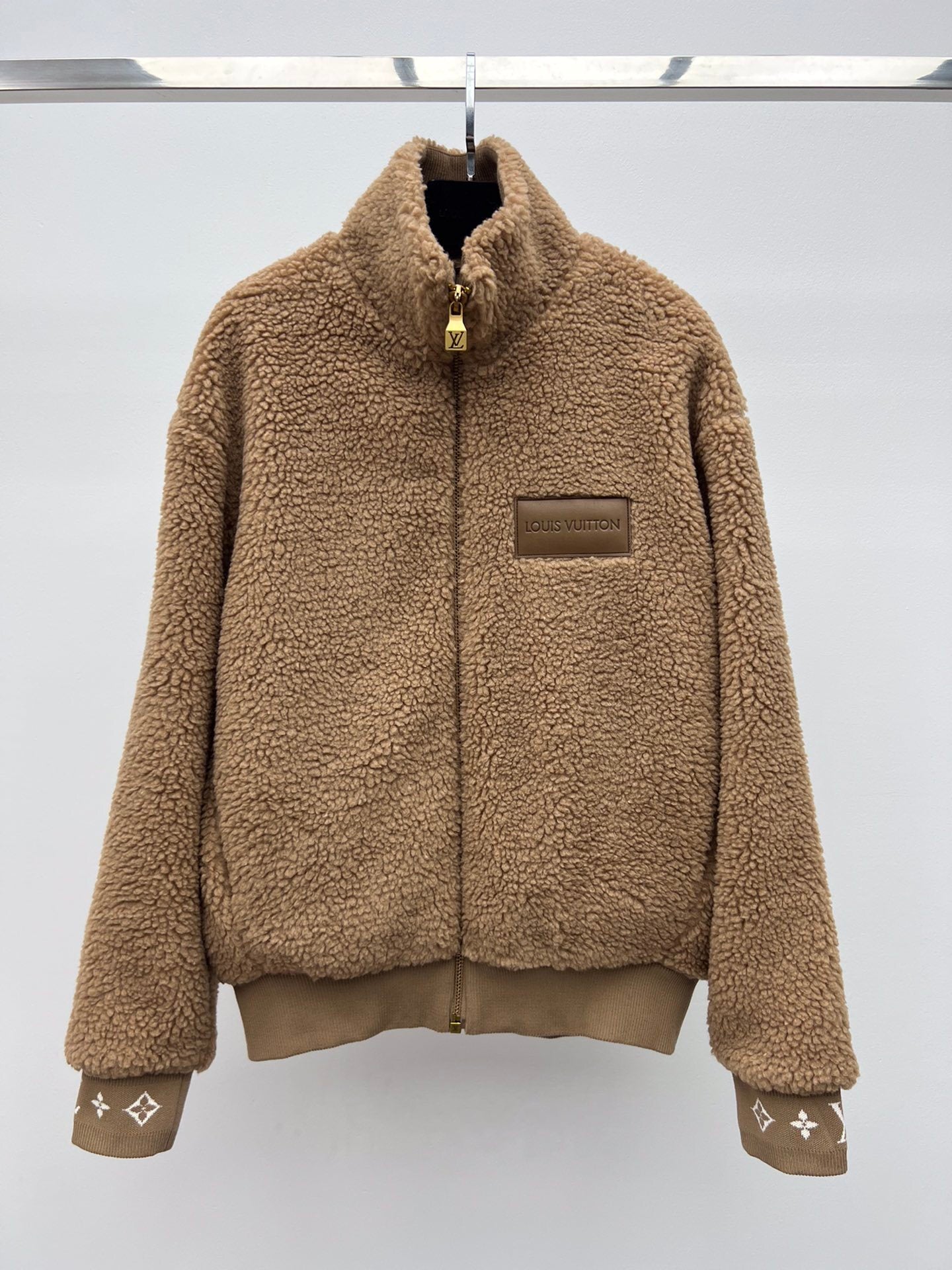 LV Monogram Trim Fleece Blouson – High-Pile Sherpa Teddy Jacket