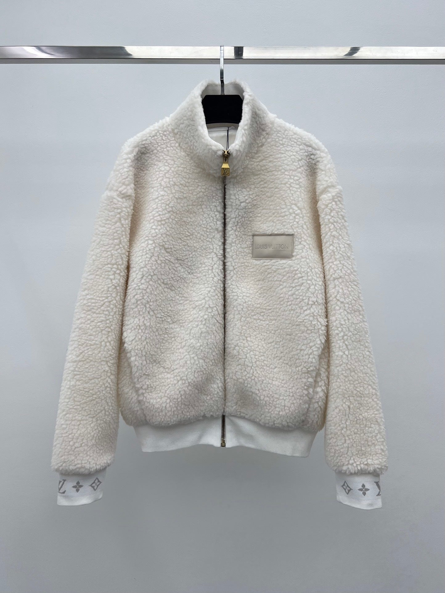 LV Monogram Trim Fleece Blouson – High-Pile Sherpa Teddy Jacket