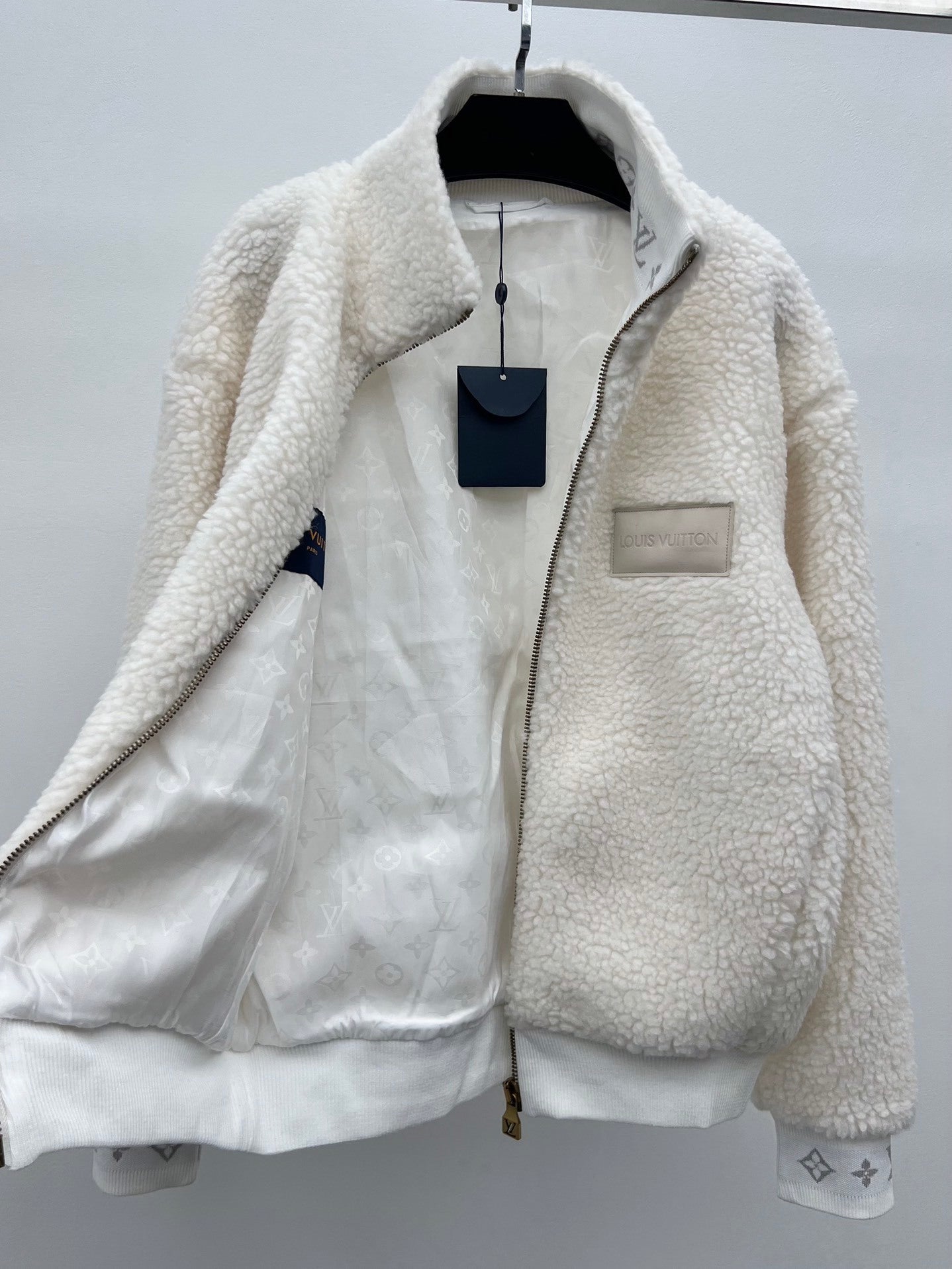 LV Monogram Trim Fleece Blouson – High-Pile Sherpa Teddy Jacket