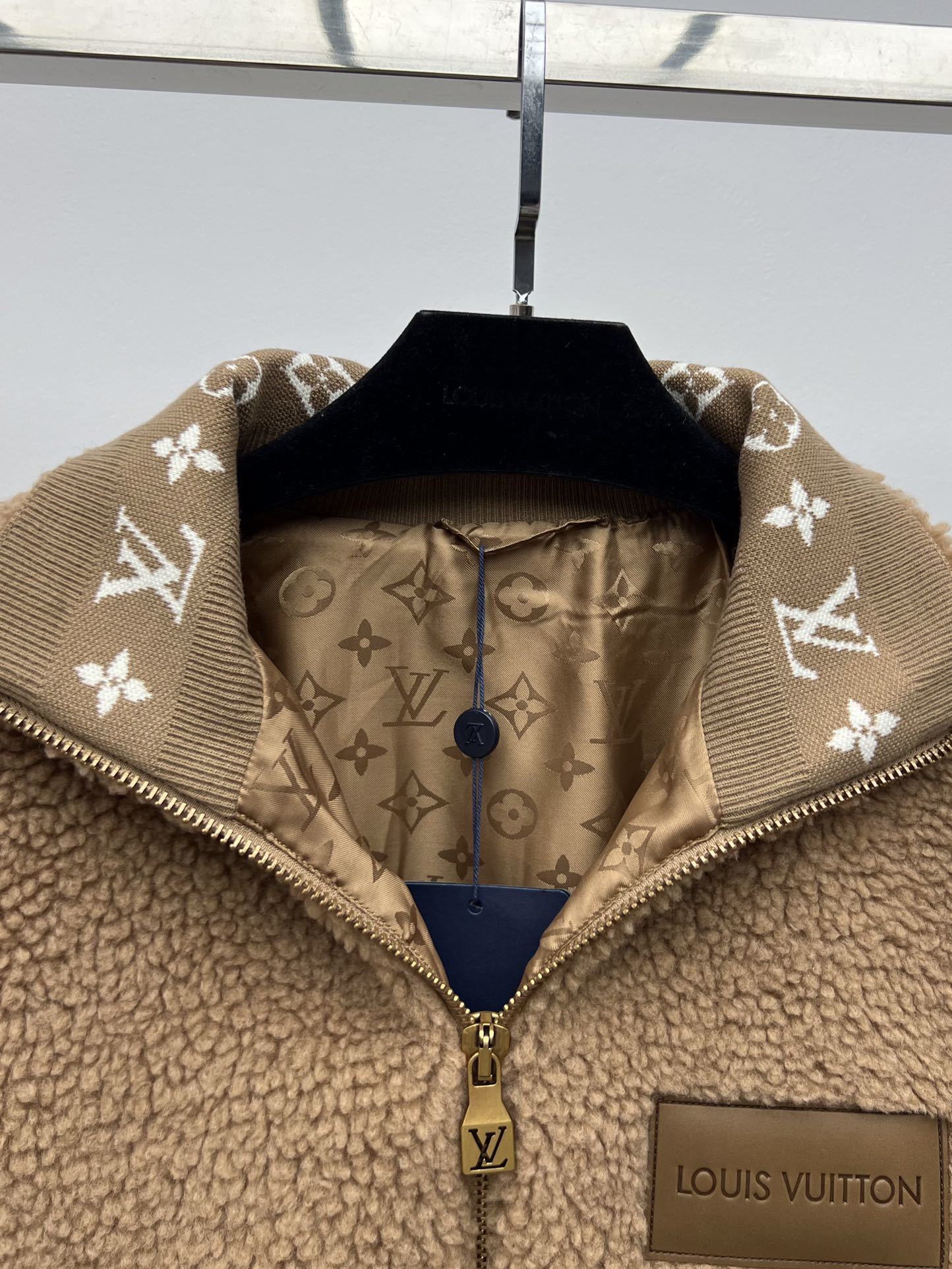 LV Monogram Trim Fleece Blouson – High-Pile Sherpa Teddy Jacket