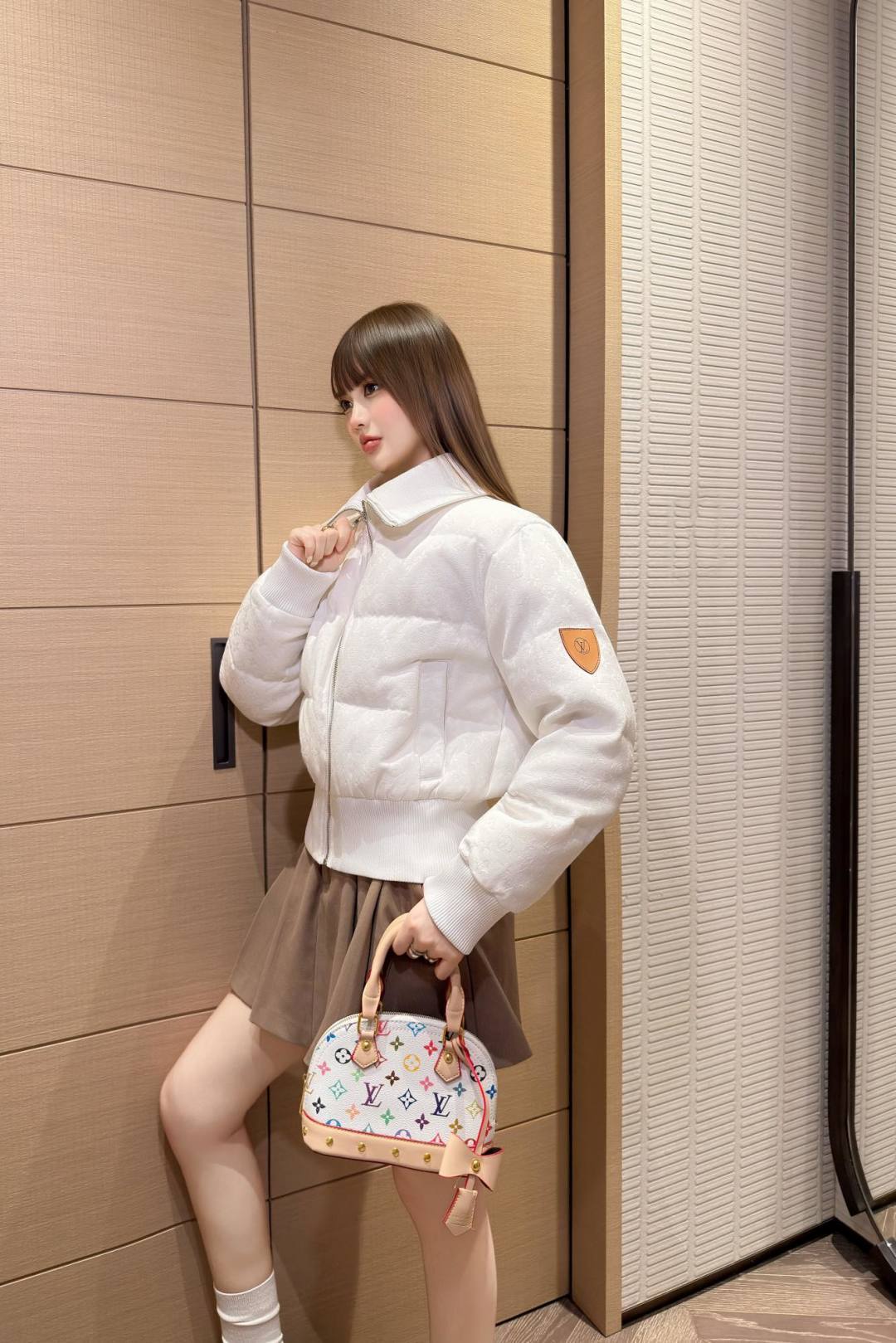 Monogram Quilted Puffer Jacket – Blanc White Down Bomber
