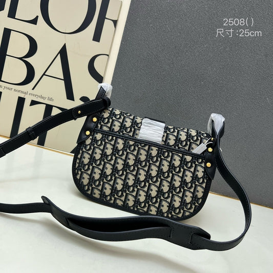 Montaigne Bag 25cm – Blue Oblique Jacquard with Antique Gold CD Clasp