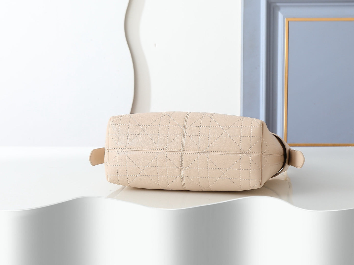 CD Voyage Hobo Bag – Powder Beige Flat Macrocannage Grained Calfskin
