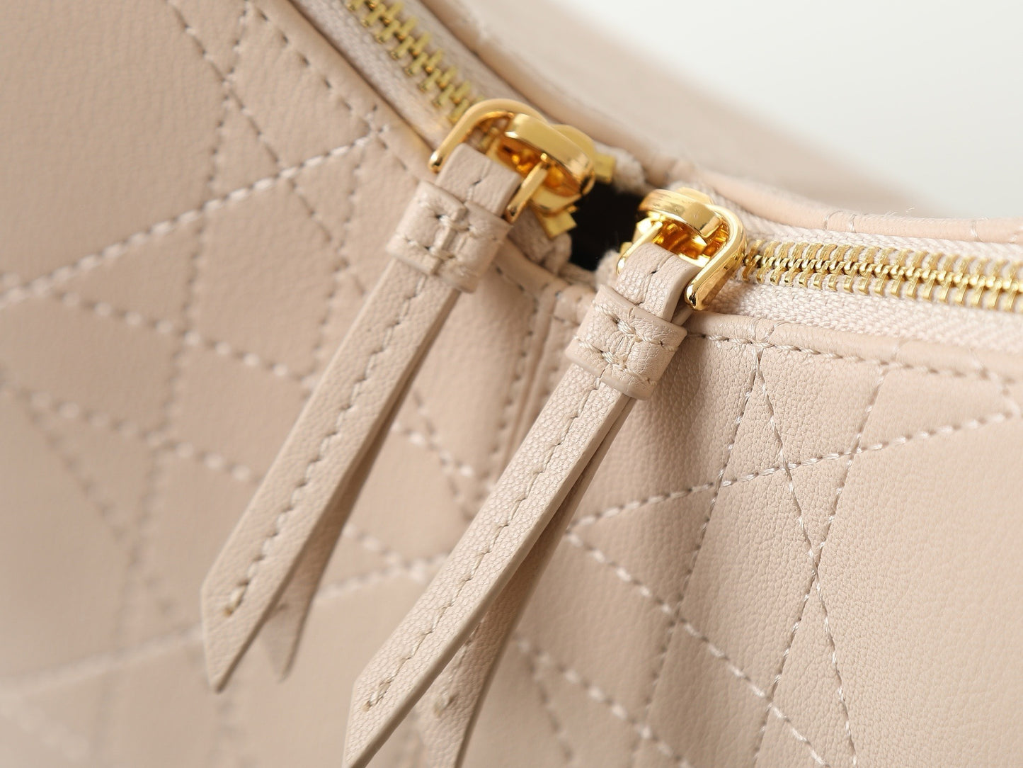 CD Voyage Hobo Bag – Powder Beige Flat Macrocannage Grained Calfskin
