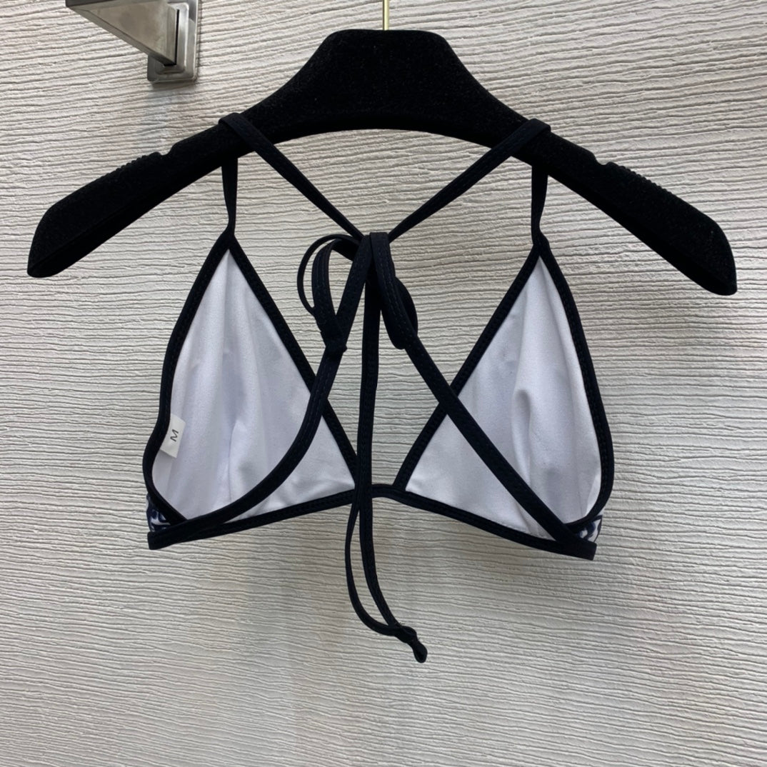 Dior Oblique Technical Bikini – Midnight Navy & White Archival Monogram String Two-Piece