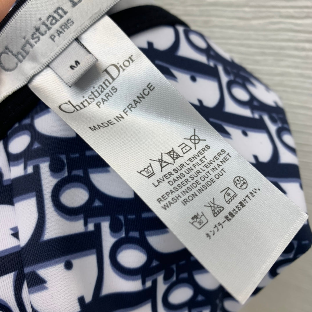 Dior Oblique Technical Bikini – Midnight Navy & White Archival Monogram String Two-Piece
