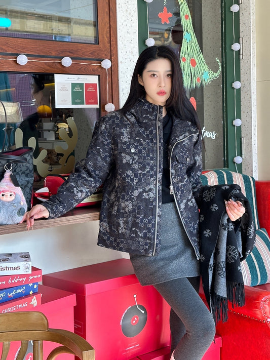 Reversible GG Ripstop Jacket – Black & Grey Monogram Technical Windbreaker