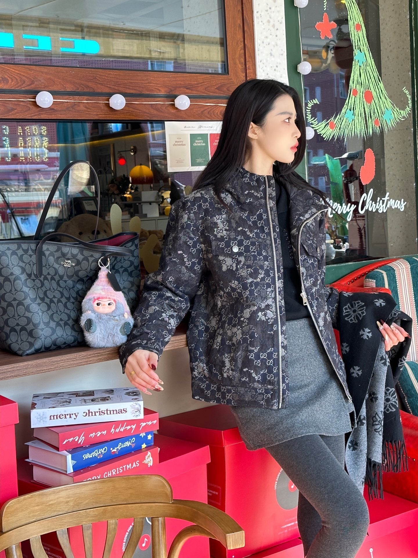 Reversible GG Ripstop Jacket – Black & Grey Monogram Technical Windbreaker