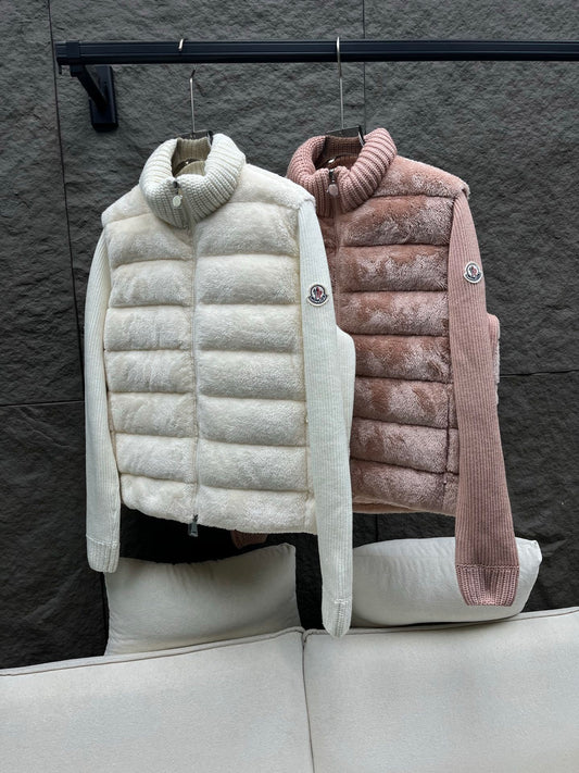 Pink Teddy Fleece & Knit Padded Cardigan