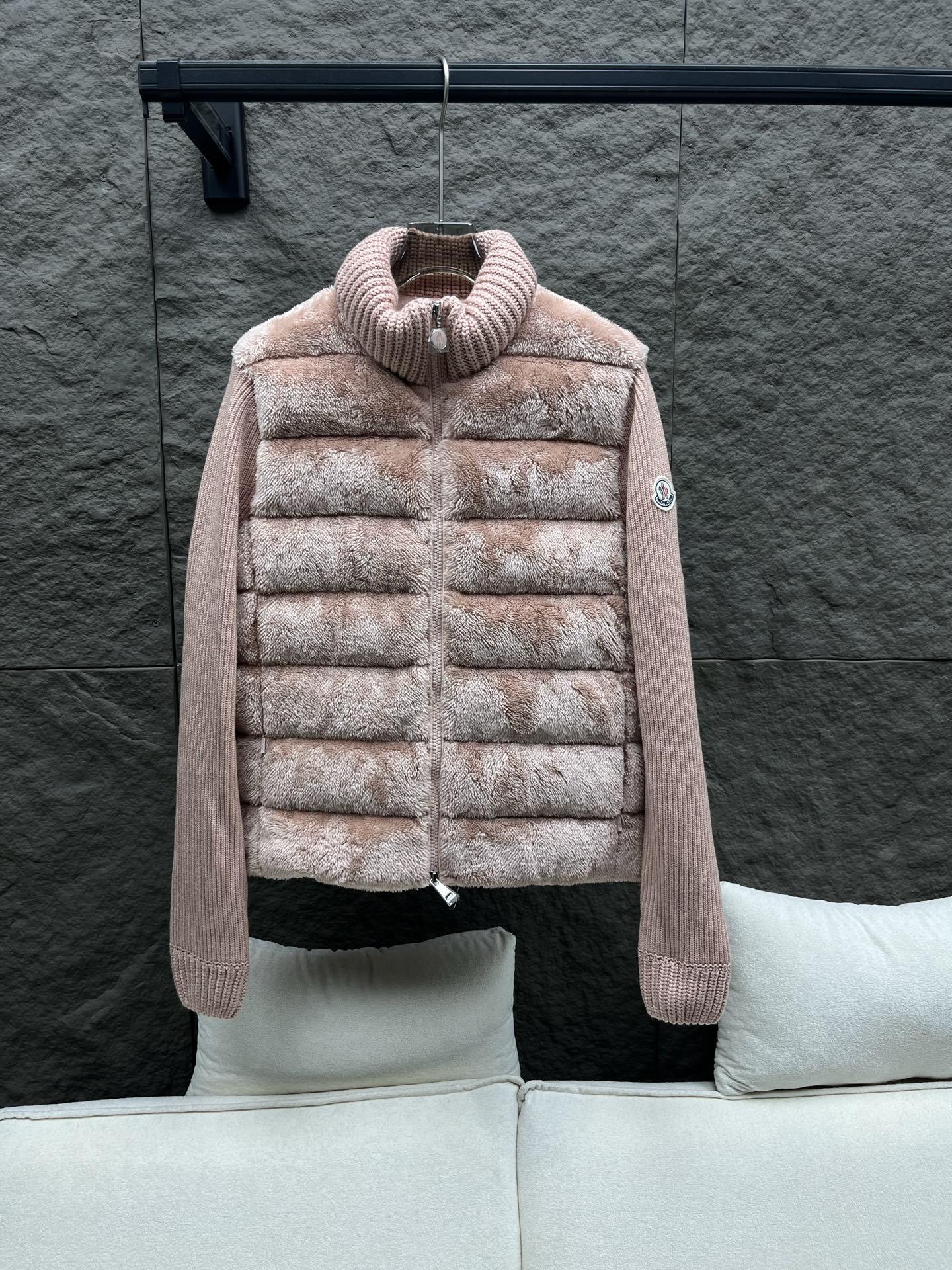 Pink Teddy Fleece & Knit Padded Cardigan