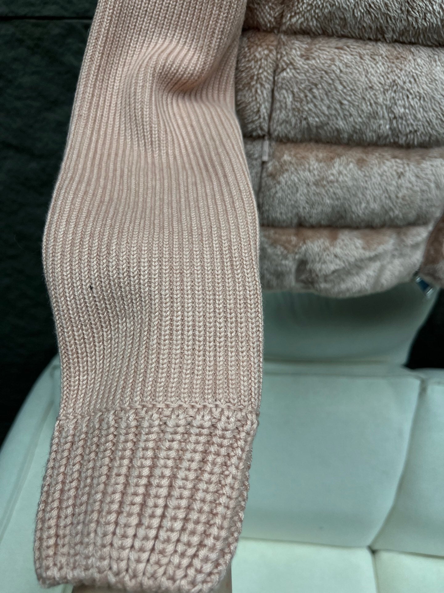 Pink Teddy Fleece & Knit Padded Cardigan