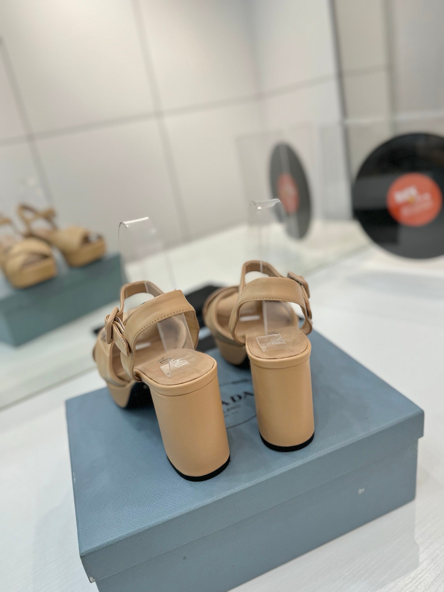 Quilted Nappa Leather Platform – Desert Beige Padded Crisscross Sandals