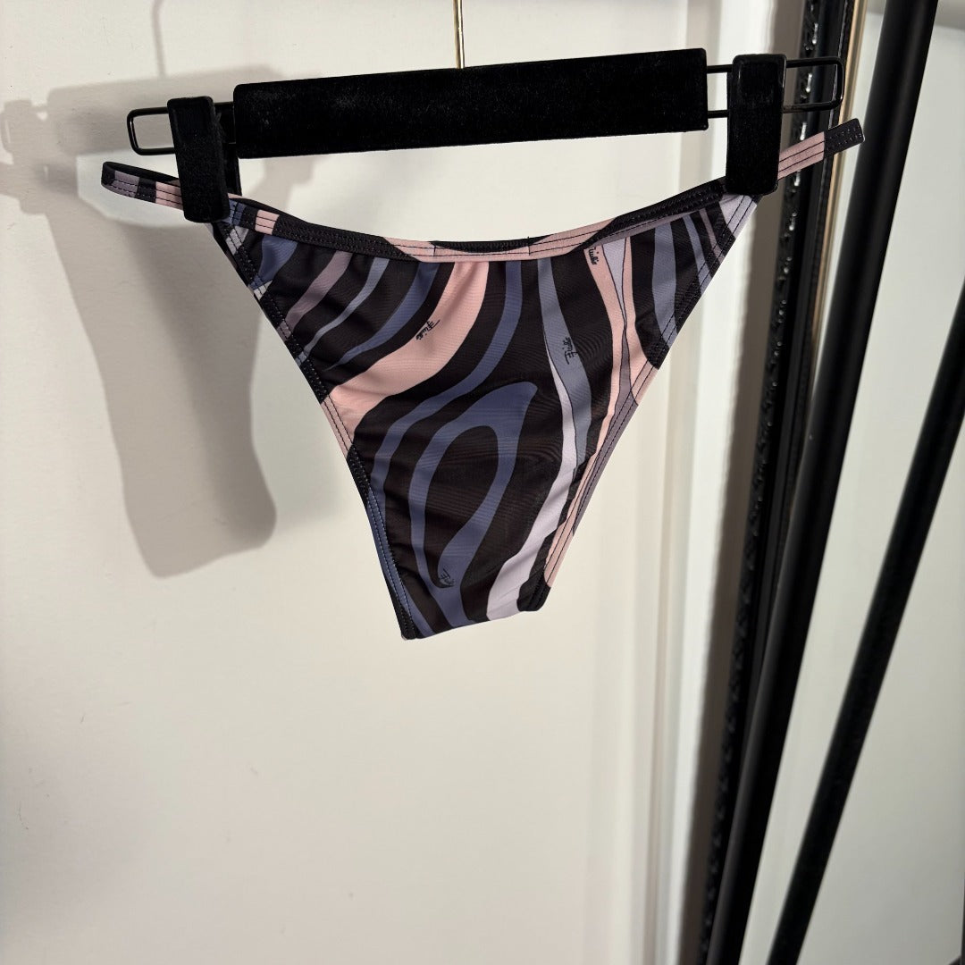 Marmo-Print 3-Piece Archive Set – One-Shoulder Bikini & Technical Silk Sarong