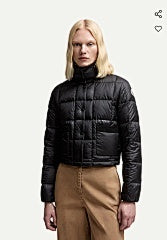 Glossy Black Quilted Puffer Jacket for Women