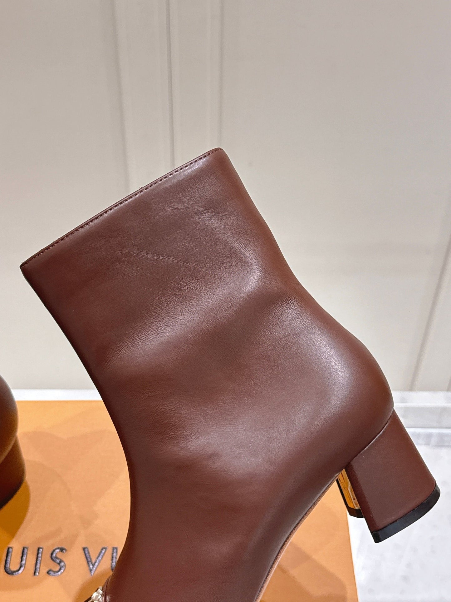 LV Berlin Ankle Boot – Chocolate Brown "Second-Skin" Calfskin