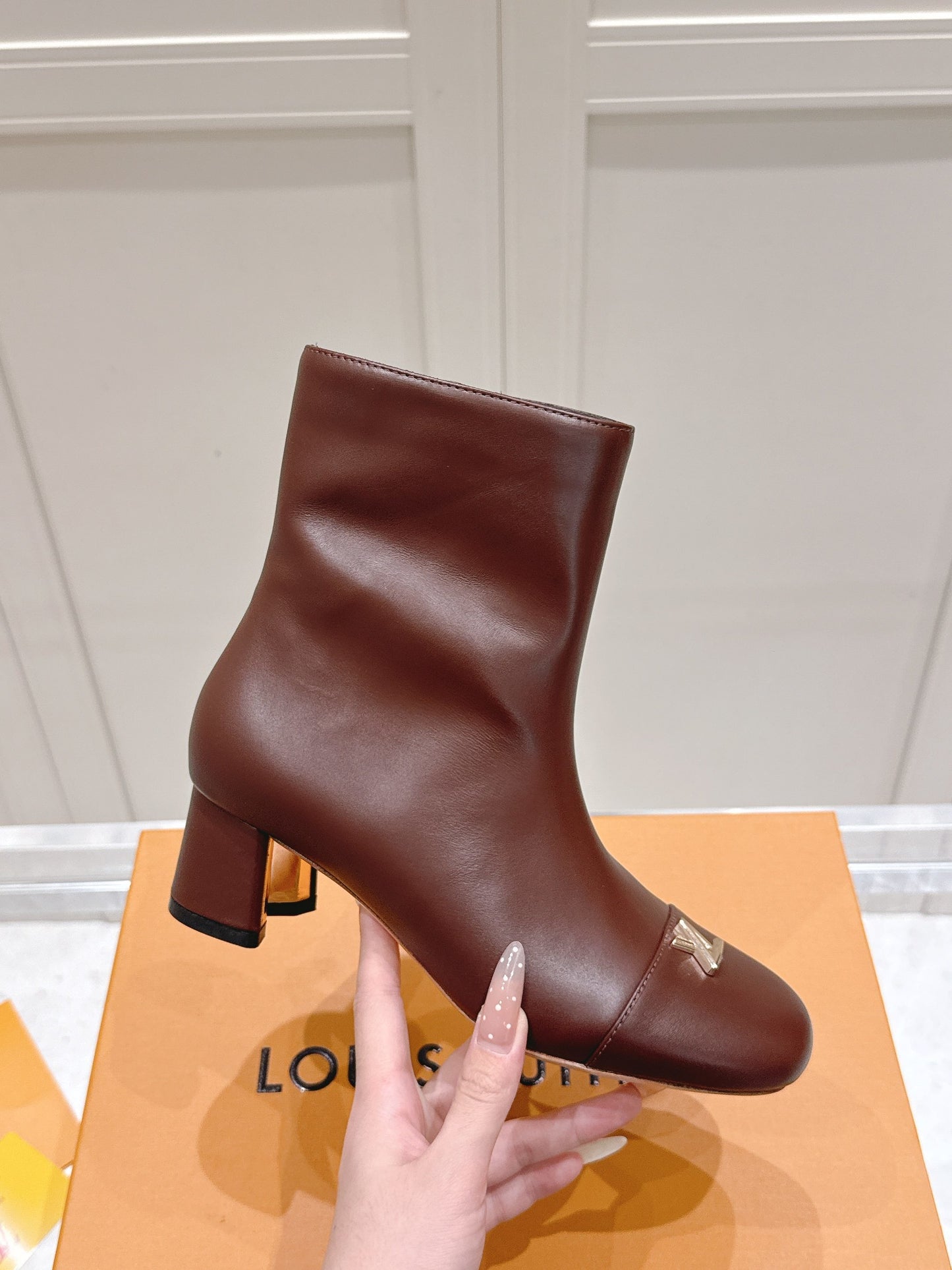 LV Berlin Ankle Boot – Chocolate Brown "Second-Skin" Calfskin