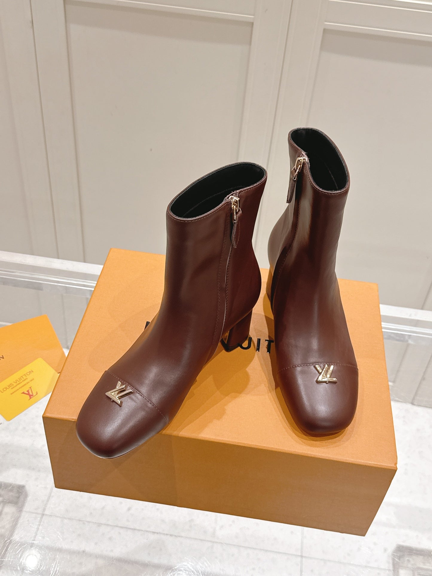 LV Berlin Ankle Boot – Chocolate Brown "Second-Skin" Calfskin