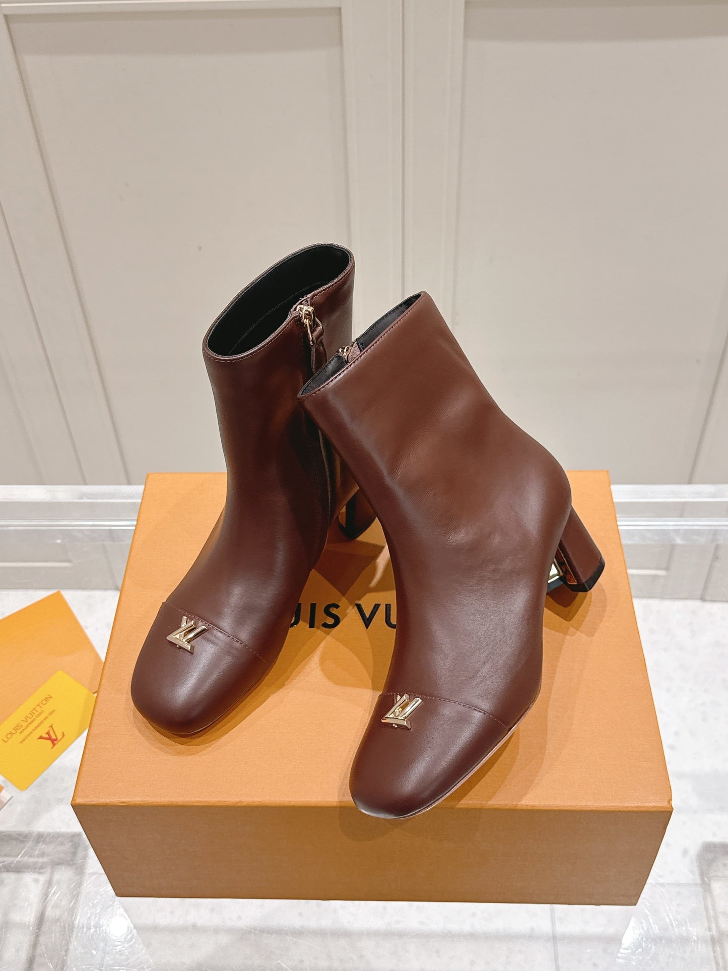 LV Berlin Ankle Boot – Chocolate Brown "Second-Skin" Calfskin