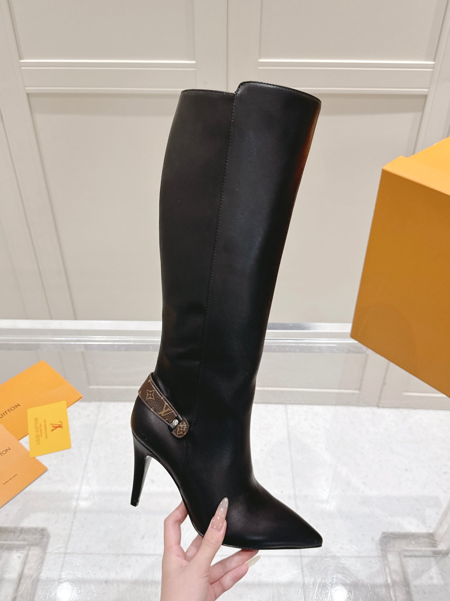 Louis Vuitton Blossom High Boot – Black Smooth Calfskin with Monogram Flower Heel