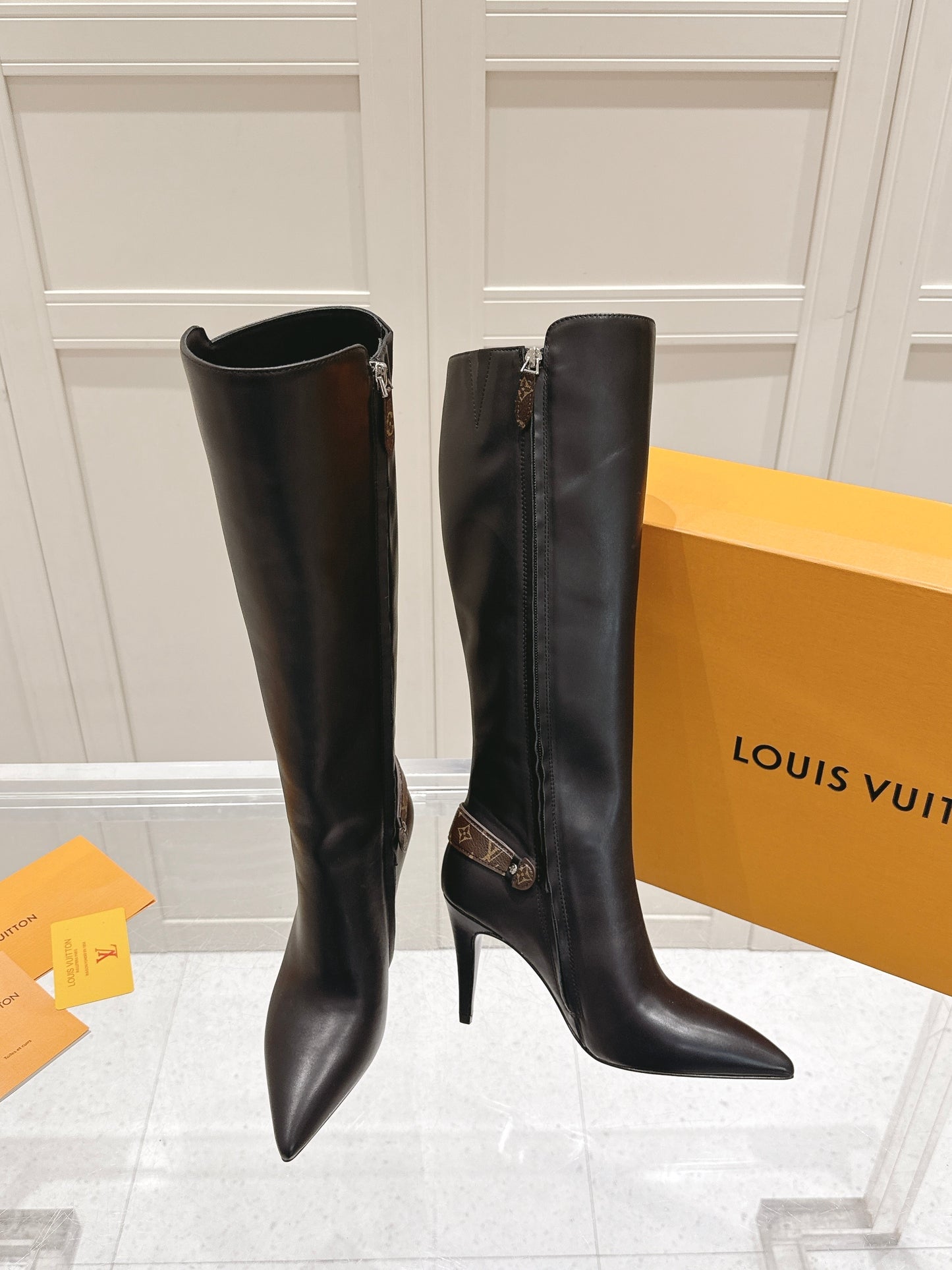 Louis Vuitton Blossom High Boot – Black Smooth Calfskin with Monogram Flower Heel