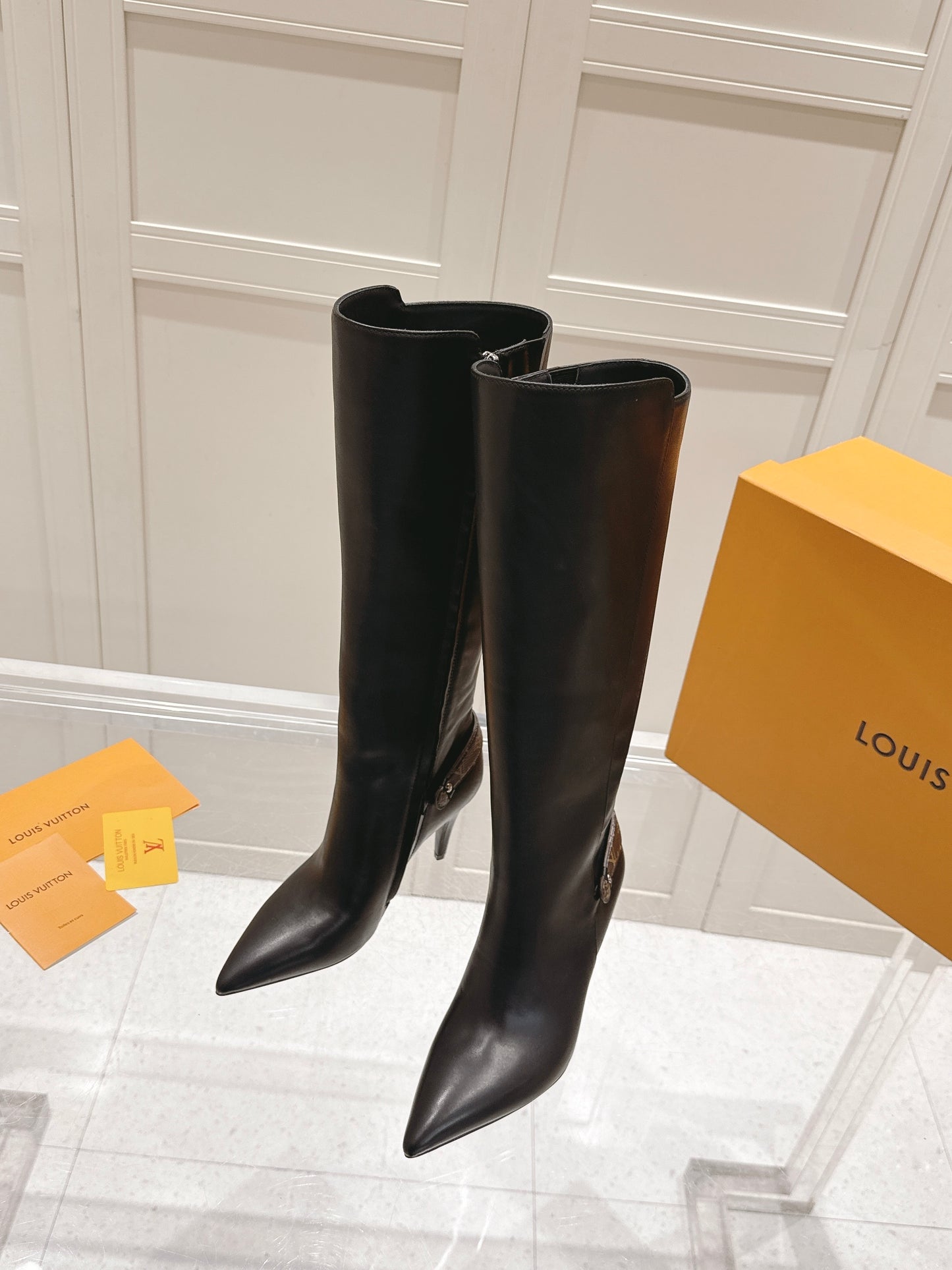 Louis Vuitton Blossom High Boot – Black Smooth Calfskin with Monogram Flower Heel