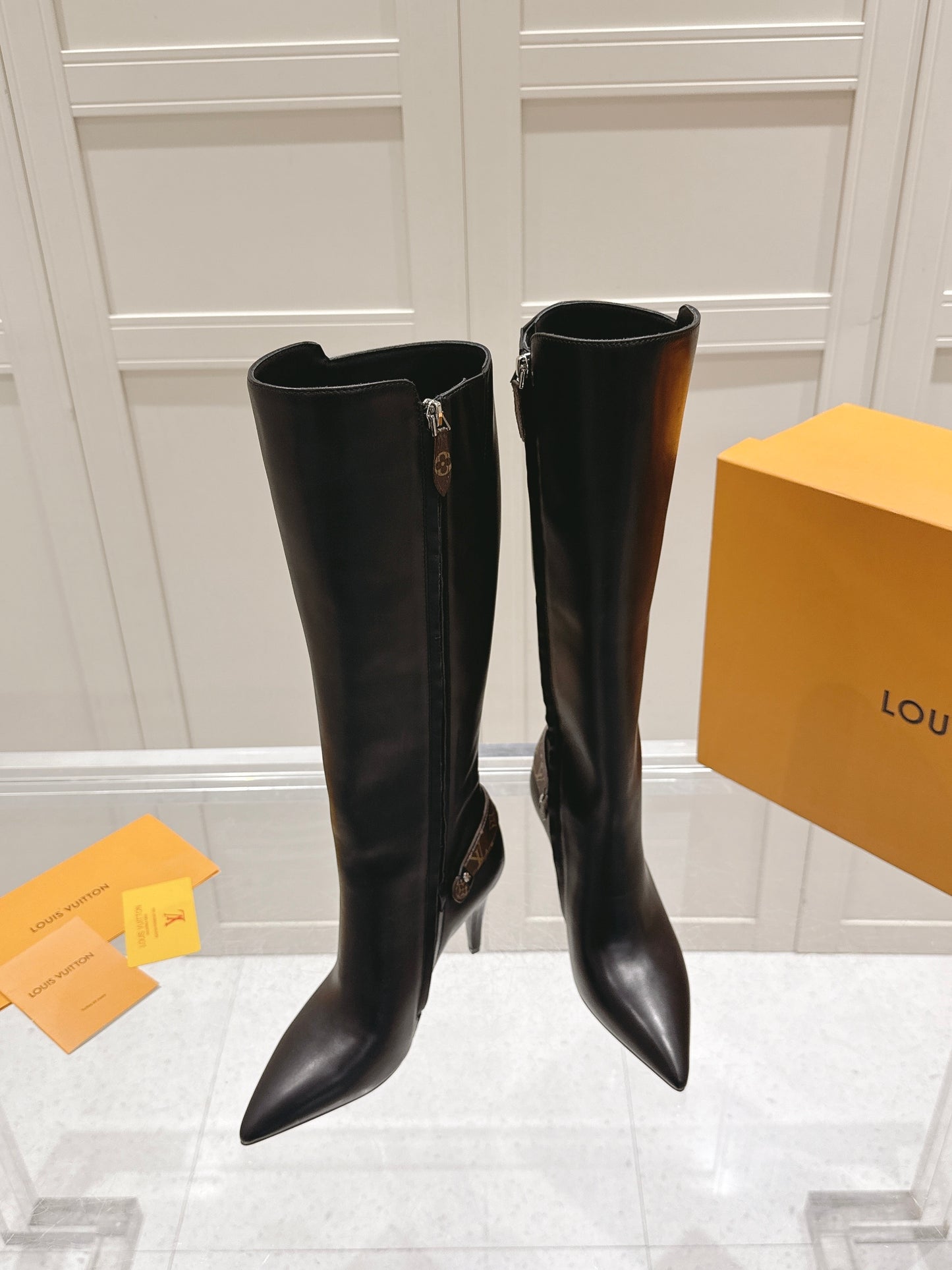 Louis Vuitton Blossom High Boot – Black Smooth Calfskin with Monogram Flower Heel