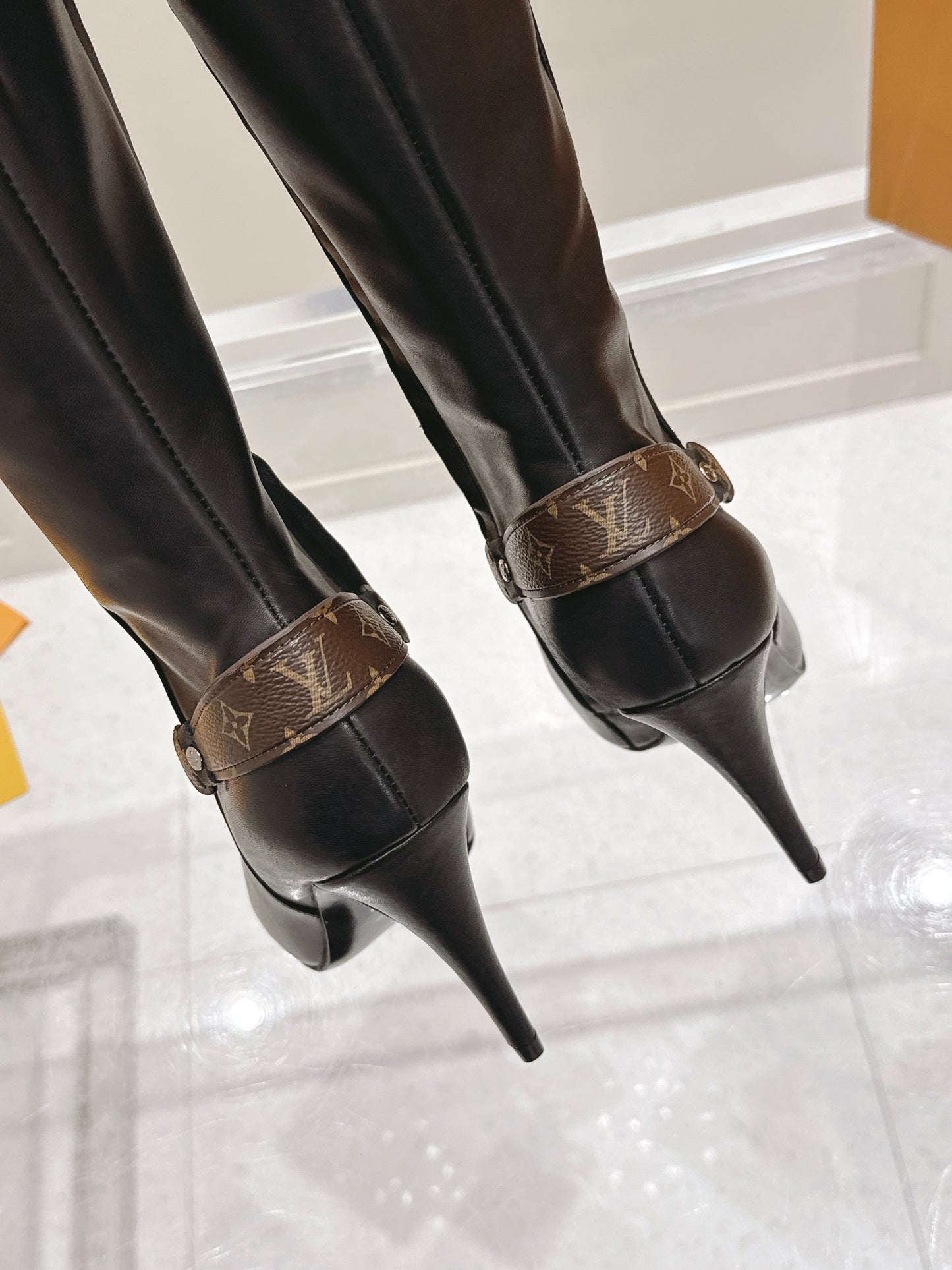 Louis Vuitton Blossom High Boot – Black Smooth Calfskin with Monogram Flower Heel