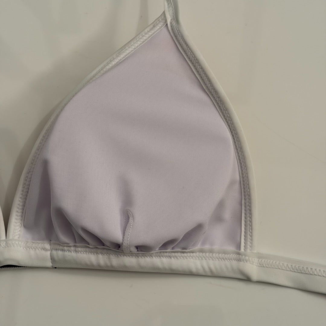 Striped Terrycloth Bikini – Tangerine Orange & Optic White Tactile Toweling Knit