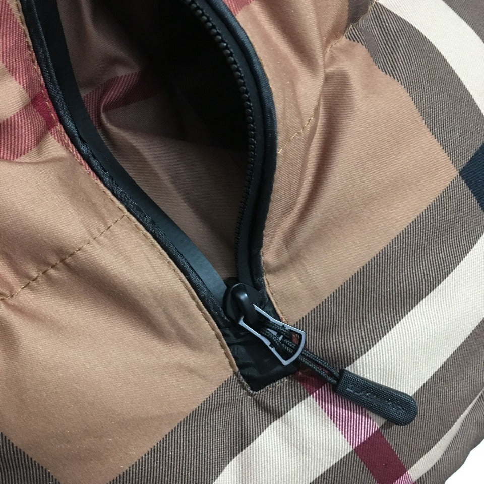 Burberry Detachable Sleeve Check Dark Birch Brown Puffer Jacket