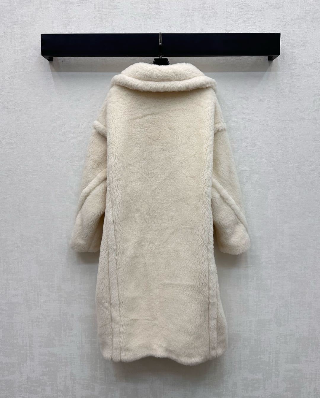 Teddy Bear Icon Coat – Double-Breasted Plush Alpaca, and Silk Blend Cocoon Overcoat