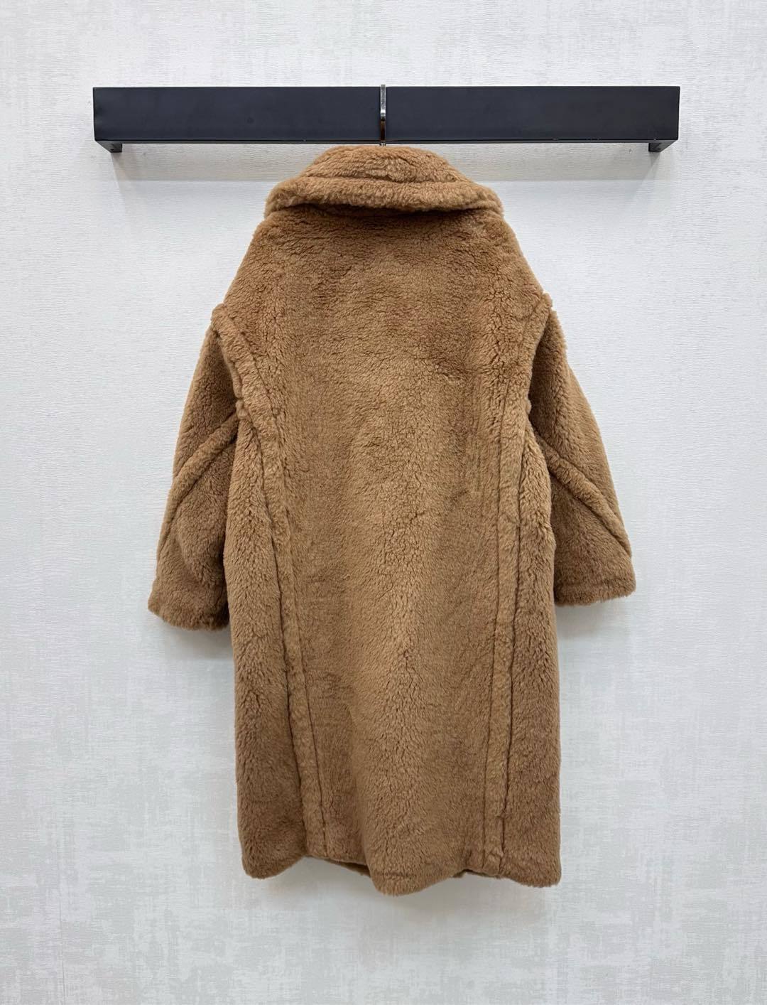 Teddy Bear Icon Coat – Double-Breasted Plush Alpaca, and Silk Blend Cocoon Overcoat
