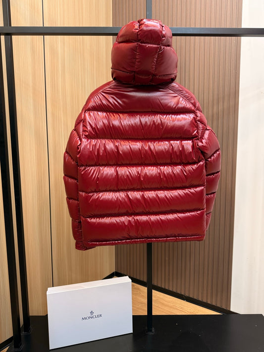 Glossy Ruby Red Quilted Women's Puffer Jacket