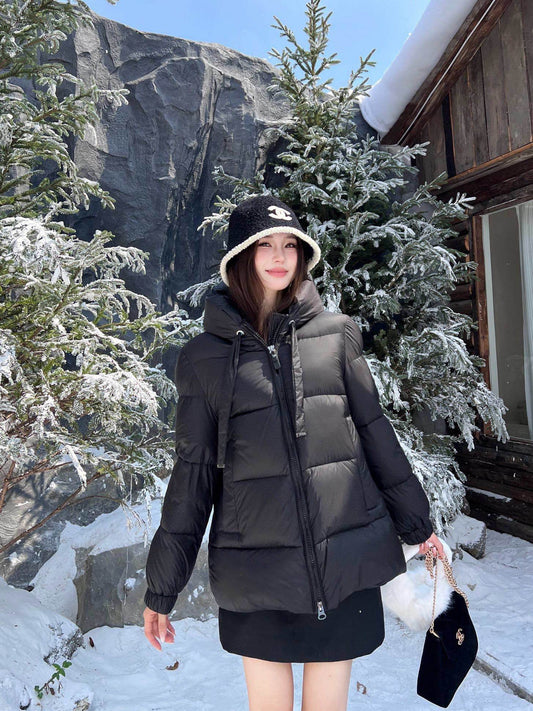 Enfant "Maya"  Urban Black Puffer Jacket with Hood