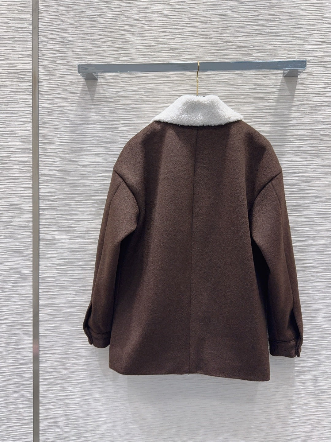 Wool-Blend Workwear L V Blouson – Tobacco Brown with Shearling Collar