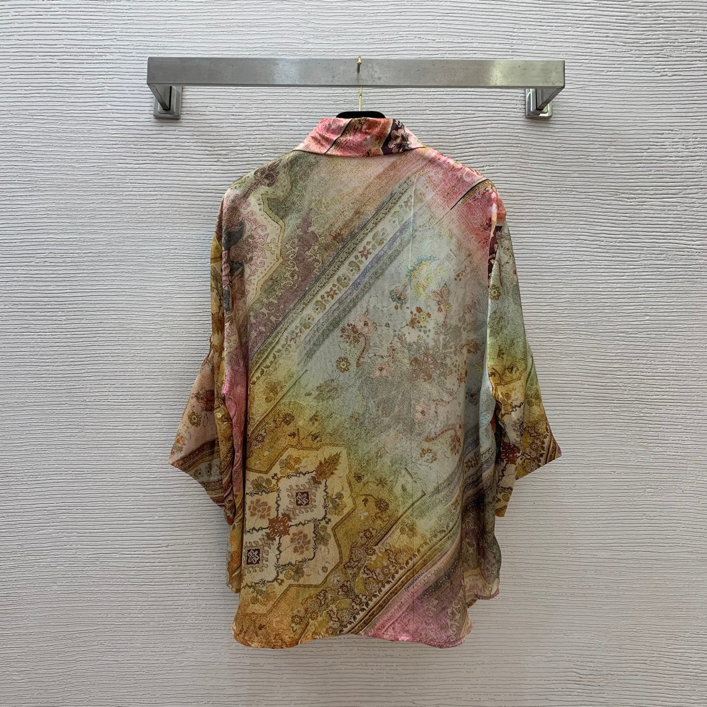 Tallow Relaxed Silk Shirt – Multi-Color Baroque Ombré Twill Silk Blouse