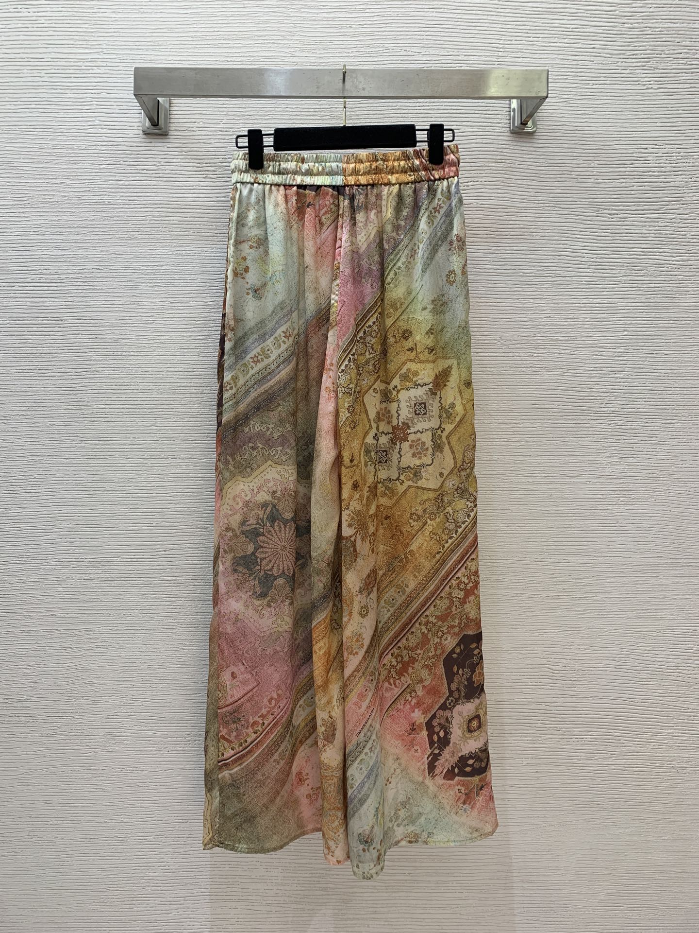 Tallow Relaxed Silk Shirt – Multi-Color Baroque Ombré Twill Silk Blouse