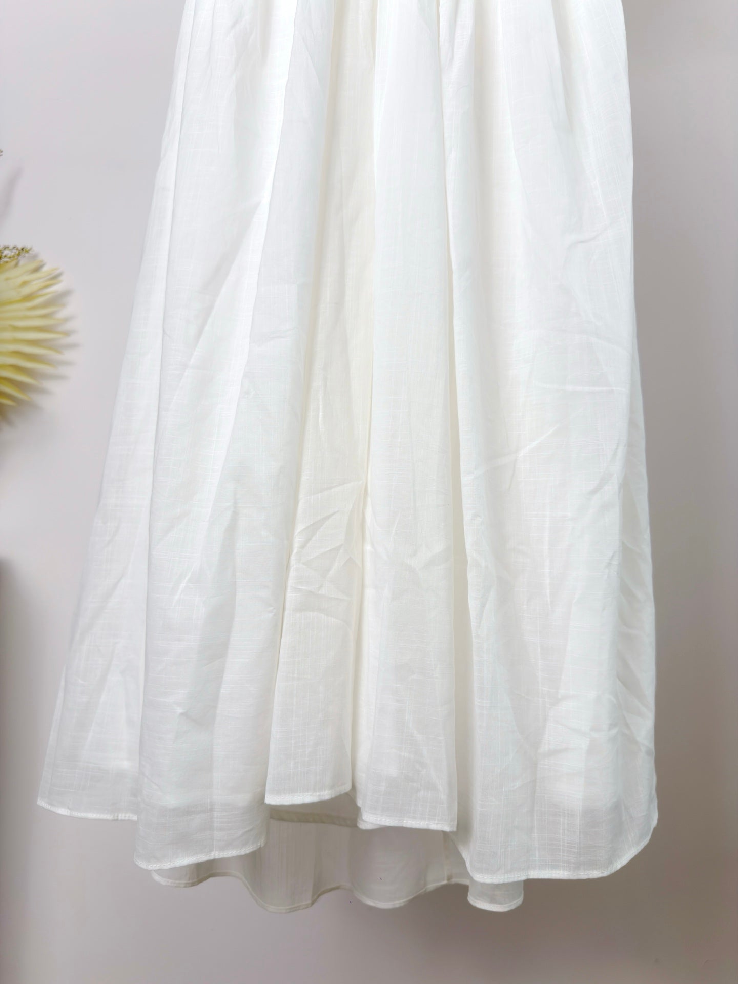 Zimm Tama Beaded Cutout Midi Dress – Optic Ivory Linen-Silk Plunging Midi Dress